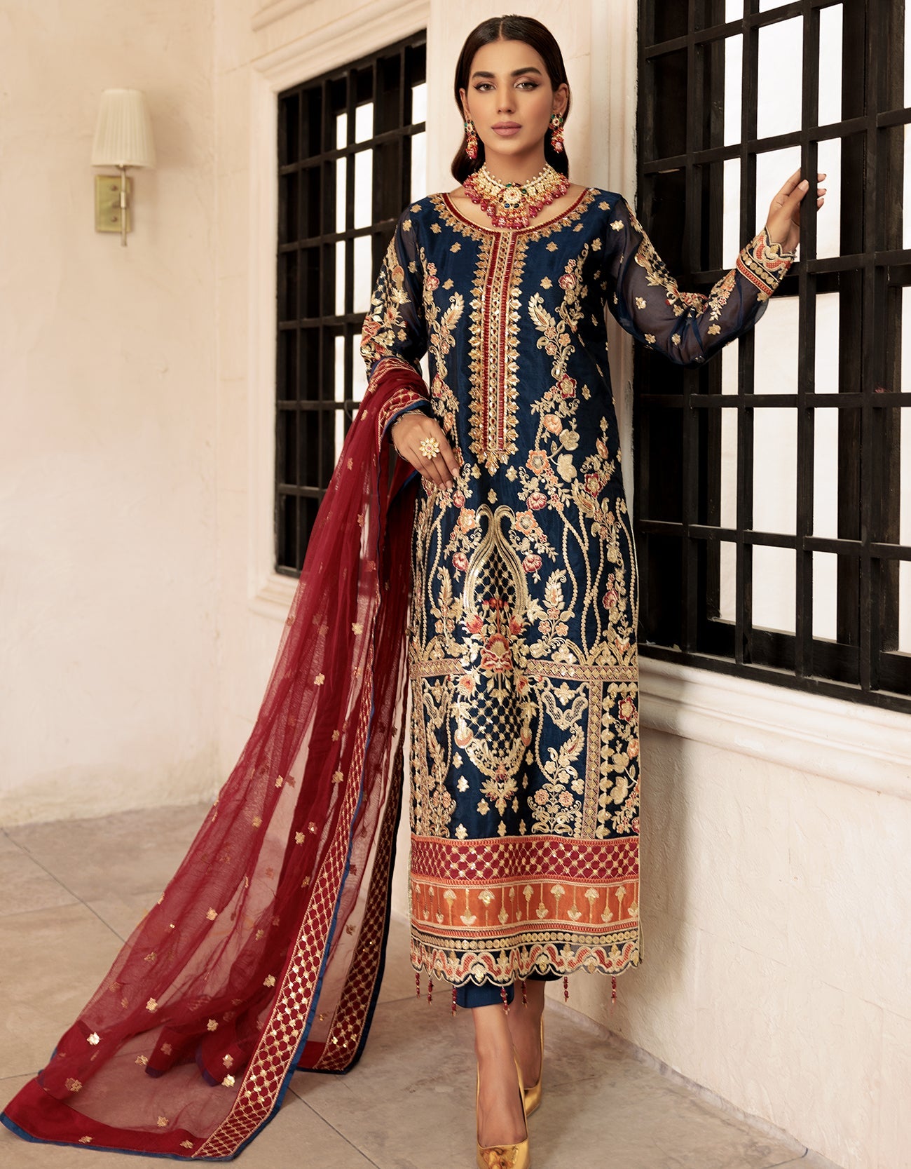LF 509  | Emaan Adeel Le Festa Premium Collection 2022 Vol-5 |  Unstitched Embroidered Organza Suit