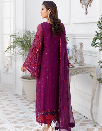 LF 401 | Emaan Adeel Le Festa Premium Formals Vol 4 |  Unstitched Embroidered Chiffon Suits