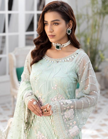 LF - 406 | Emaan Adeel Le Festa Premium Formals Vol 4 |  Unstitched Embroidered Chiffon Suits