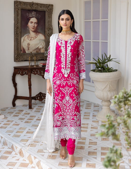 LF - 405 | Emaan Adeel Le Festa Premium Formals Vol 4 |  Unstitched Embroidered Chiffon Suits