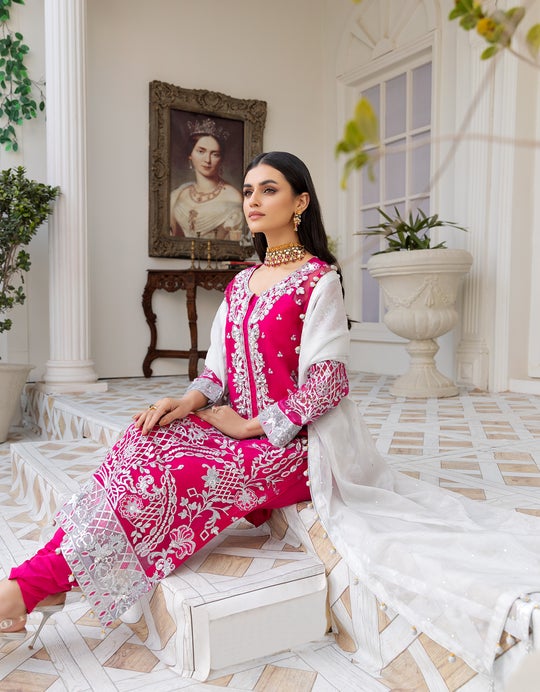 LF - 405 | Emaan Adeel Le Festa Premium Formals Vol 4 |  Unstitched Embroidered Chiffon Suits
