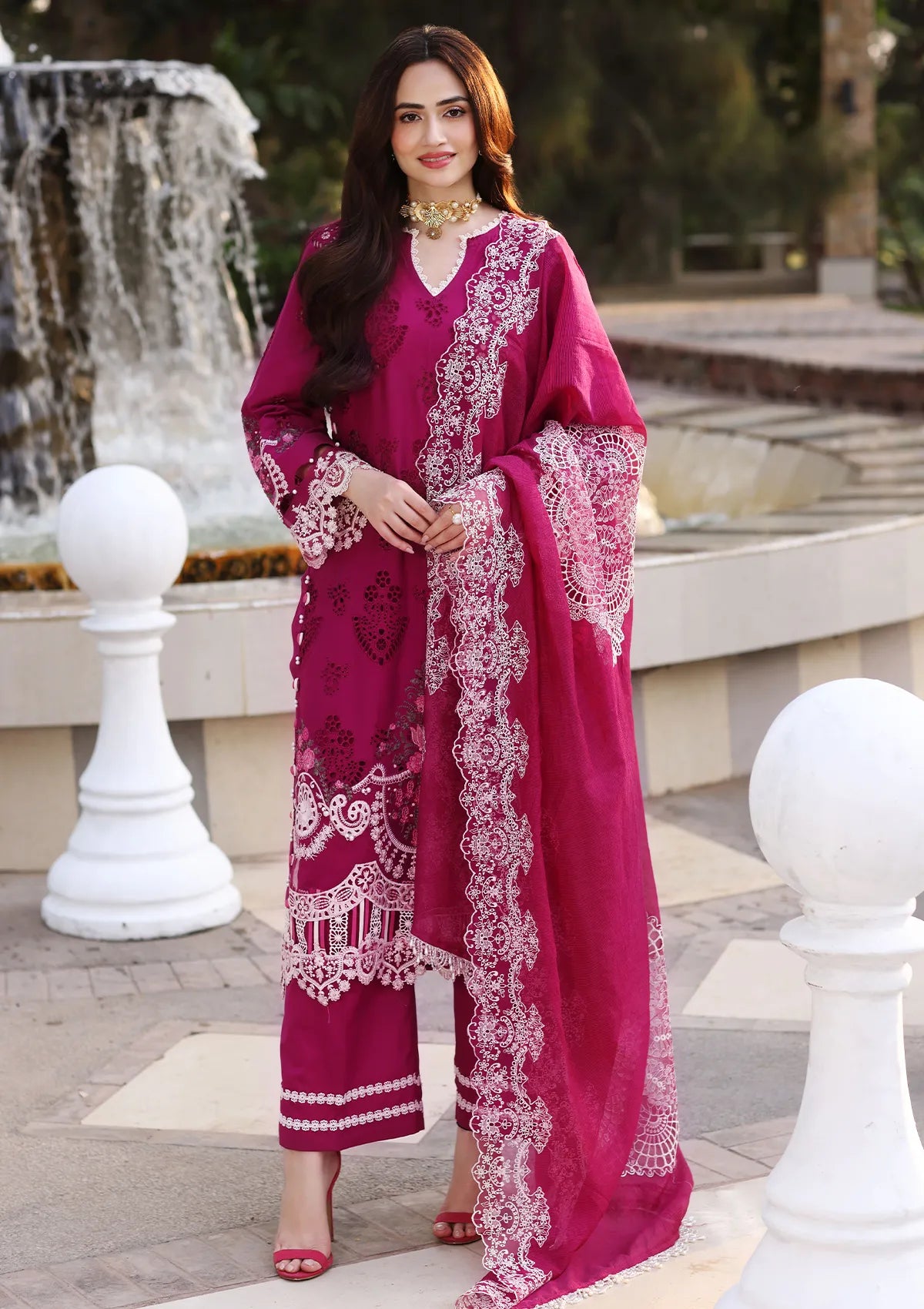 ECF-04A PETAL |  Elaf Premium festive Chikankari collection2023