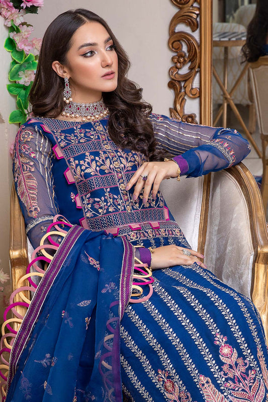CHM-03 | Charizma Chimmer Chiffon Collection 2022 Vol 1 | Unstitched Embroidered Chiffon Suits