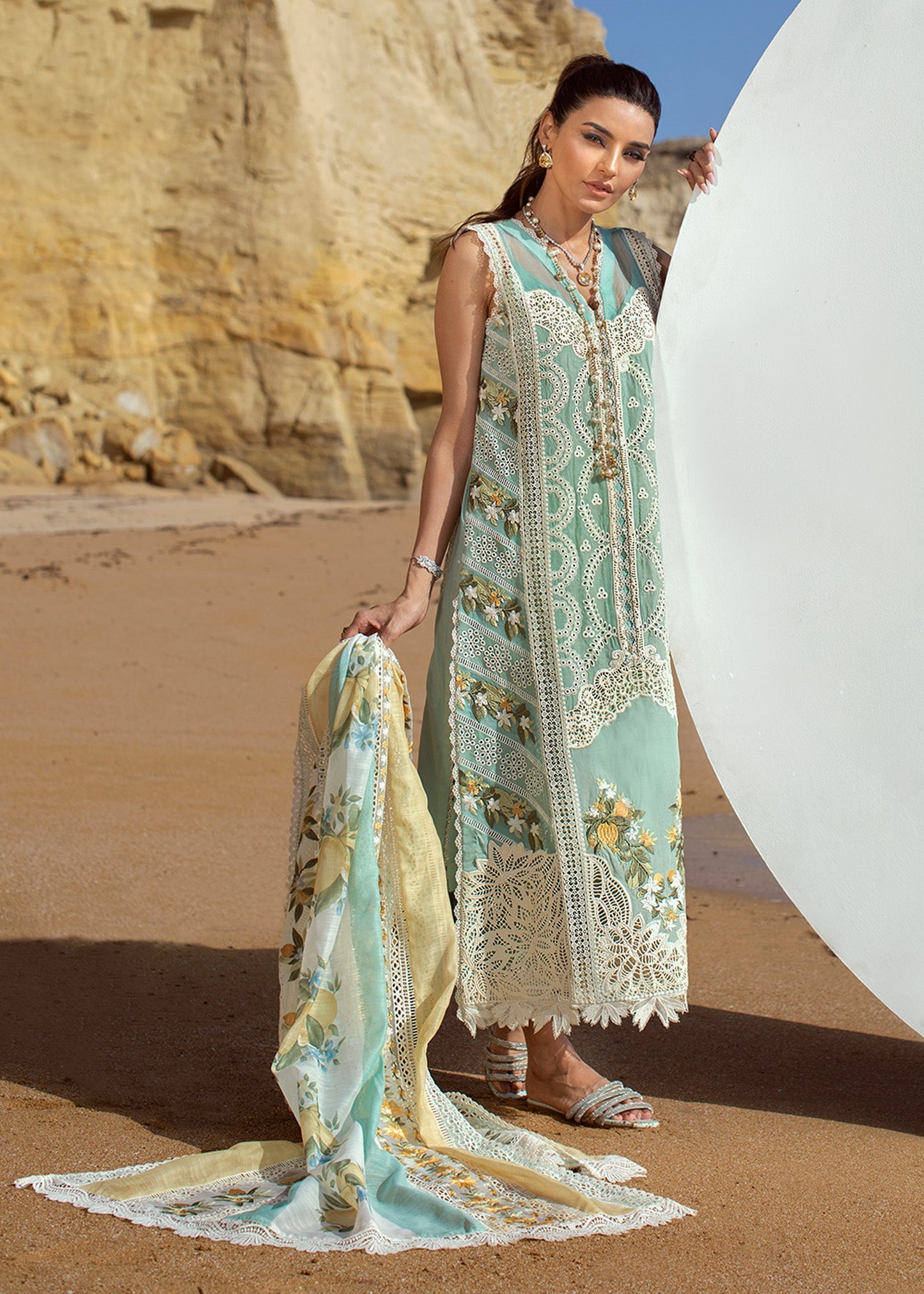 Sicilian Summer - 2A - Aqua | Crimson Serendipity Luxury Lawn Collection 2022
