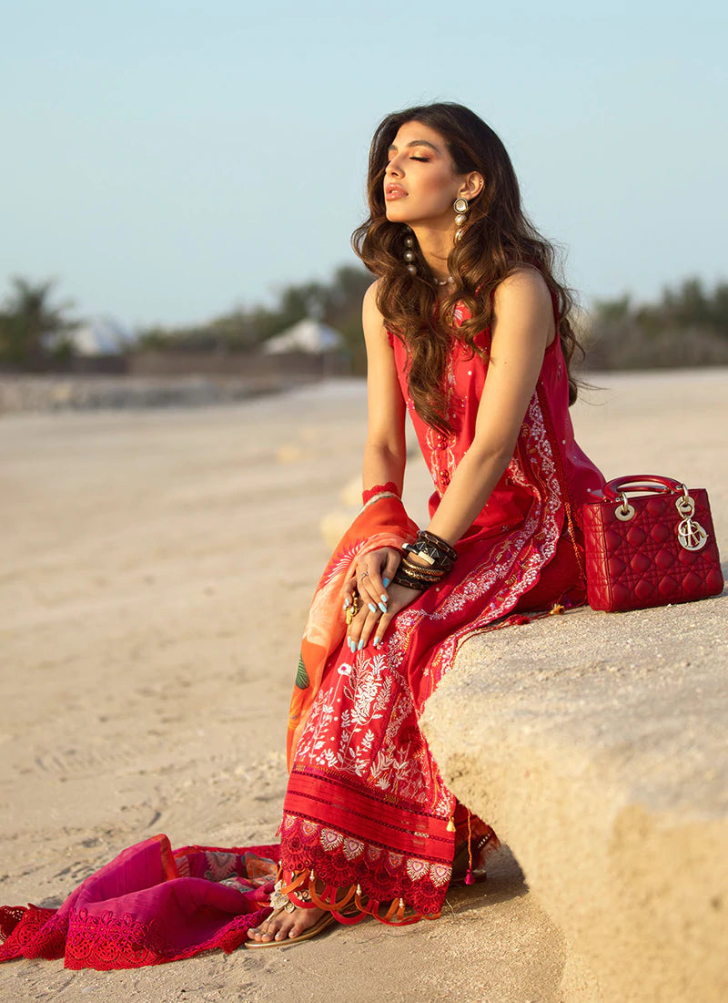 Tulum Red | Farah Talib Aziz ILO ILO Luxury Lawn Collection 2022 | Unstitched Embroidered Lawn Suits