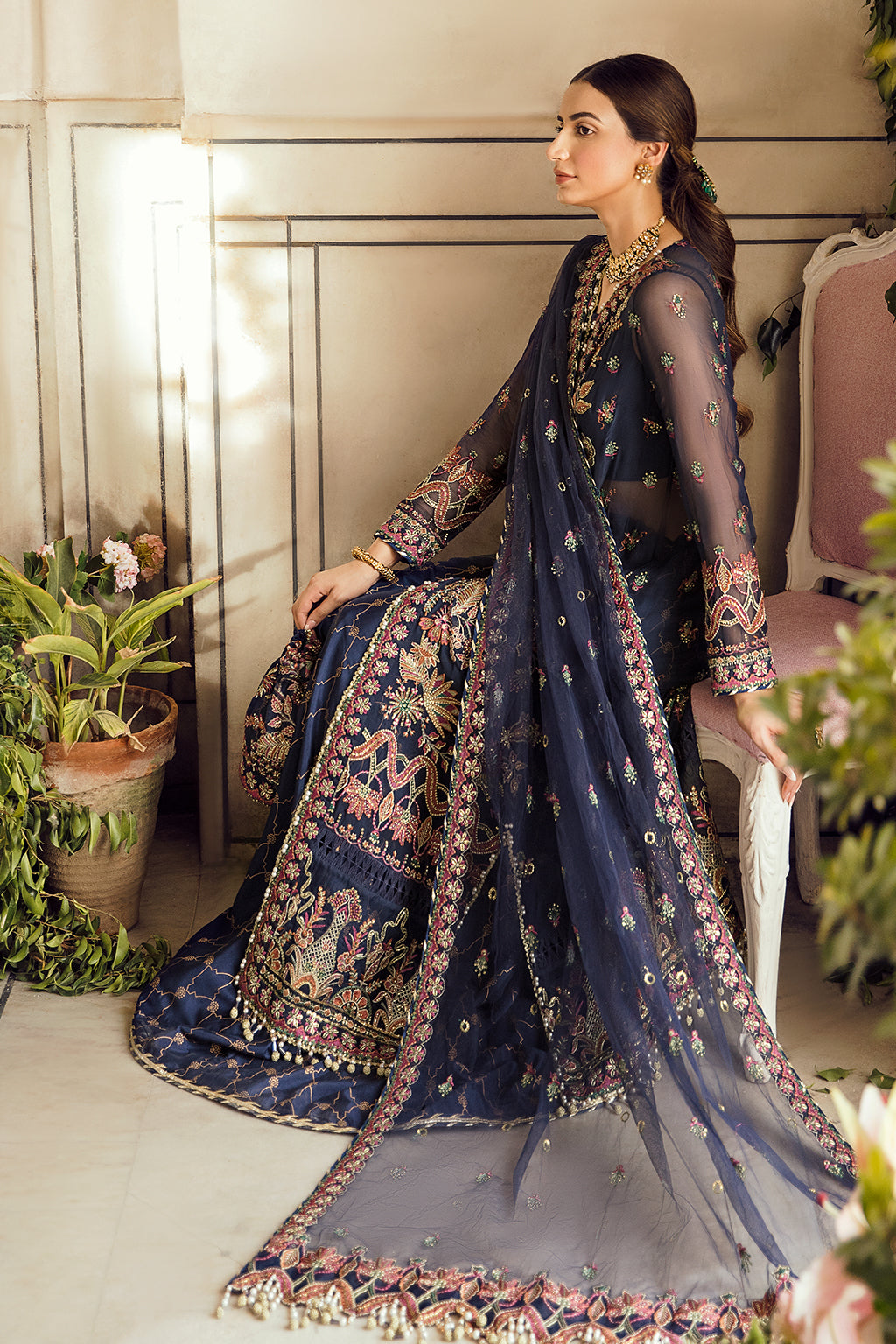 MARILE | Afrozeh La Fuchsia Wedding Edition 2022 | Unstitched Embroidered Chiffon Suits
