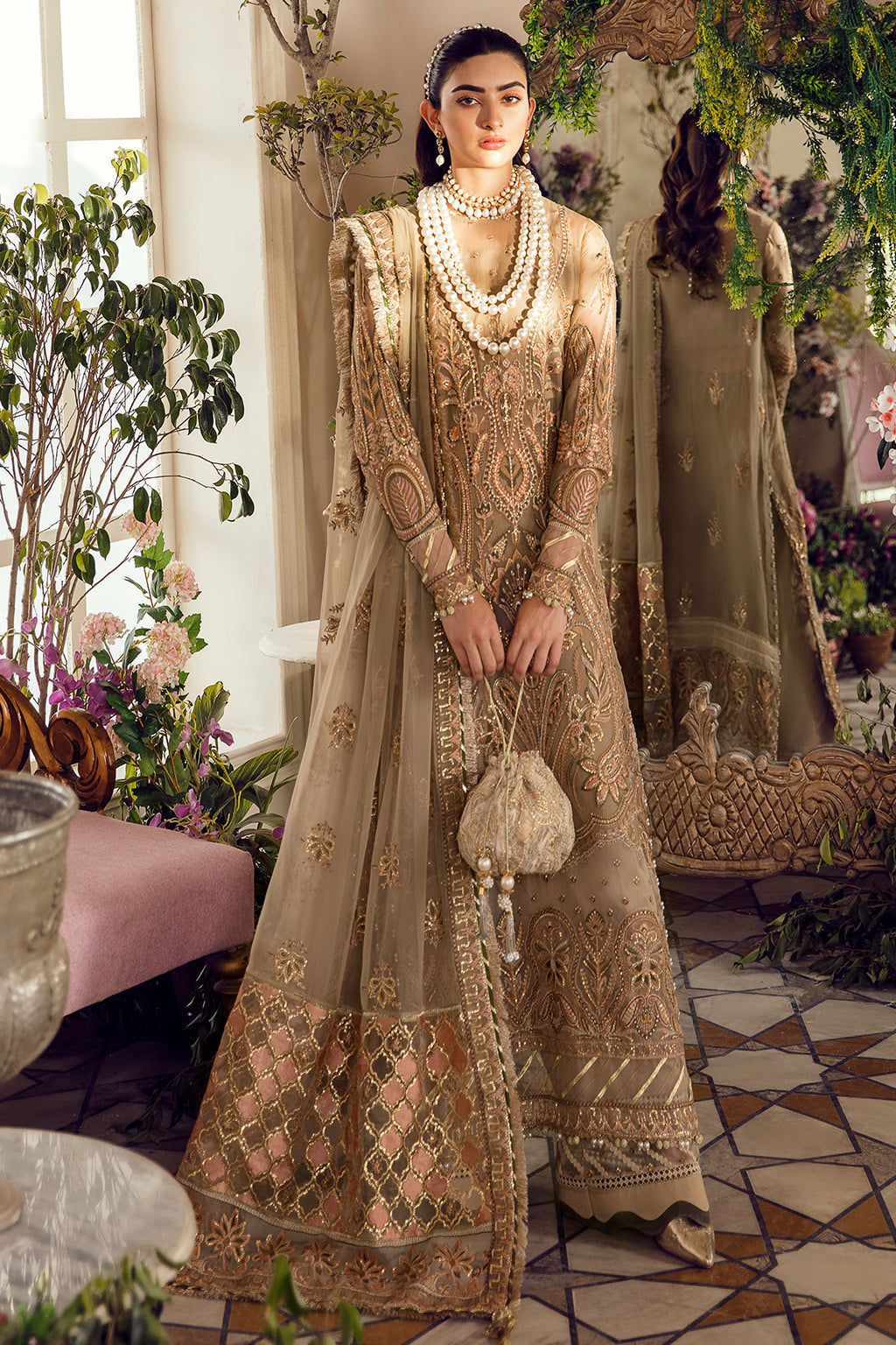 AYZAL | Afrozeh La Fuchsia Wedding Edition 2022 | Unstitched Embroidered Chiffon Suits