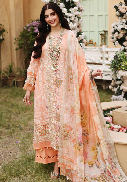 ELF-10B Sunset | Elaf Luxury Festive Lawn Collection 2022 | Unstitched Embroidered Lawn Suits