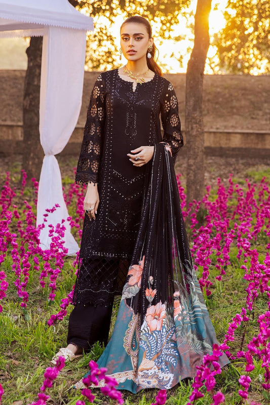 NIGHT FALL NI-34 | Nureh Blooming Summers Exclusive  Luxury Lawn Collection 2022 | Unstitched Embroidered Lawn Suits