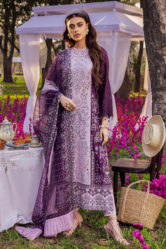 MAUVE NI-30 | Nureh Blooming Summers Exclusive  Luxury Lawn Collection 2022 | Unstitched Embroidered Lawn Suits