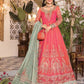 Salmon Pink and Feroza (BD-2402) | Maria B Mbroidered Heritage Edition 2022 | Unstitched Embroidered Organza Suits