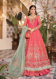 Salmon Pink and Feroza (BD-2402) | Maria B Mbroidered Heritage Edition 2022 | Unstitched Embroidered Organza Suits