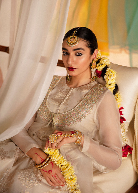 Aks  | Hussain Rehar Khawab Ghar Eid Luxury Pret RTW Collection 2022 | Stitched Organza Silk Suit