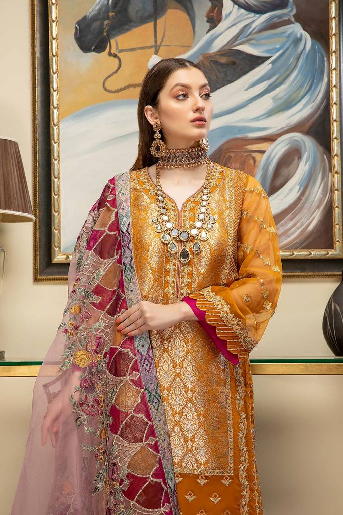 DD-05 | Charizma Diamond Dust Luxury Collection Vol 2 | Unstitched Embroidered Organza Suit