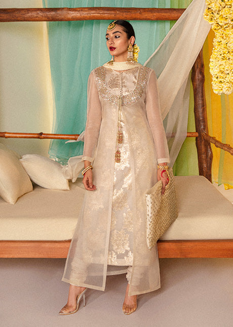 Aks  | Hussain Rehar Khawab Ghar Eid Luxury Pret RTW Collection 2022 | Stitched Organza Silk Suit