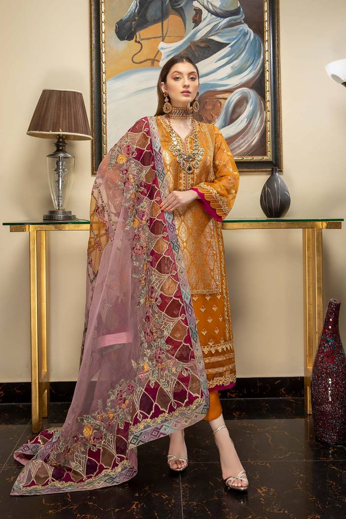 DD-05 | Charizma Diamond Dust Luxury Collection Vol 2 | Unstitched Embroidered Organza Suit