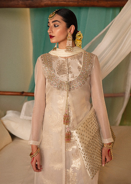 Aks  | Hussain Rehar Khawab Ghar Eid Luxury Pret RTW Collection 2022 | Stitched Organza Silk Suit
