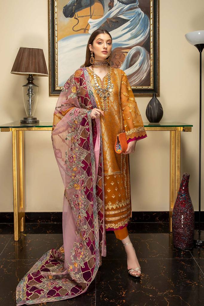 DD-05 | Charizma Diamond Dust Luxury Collection Vol 2 | Unstitched Embroidered Organza Suit