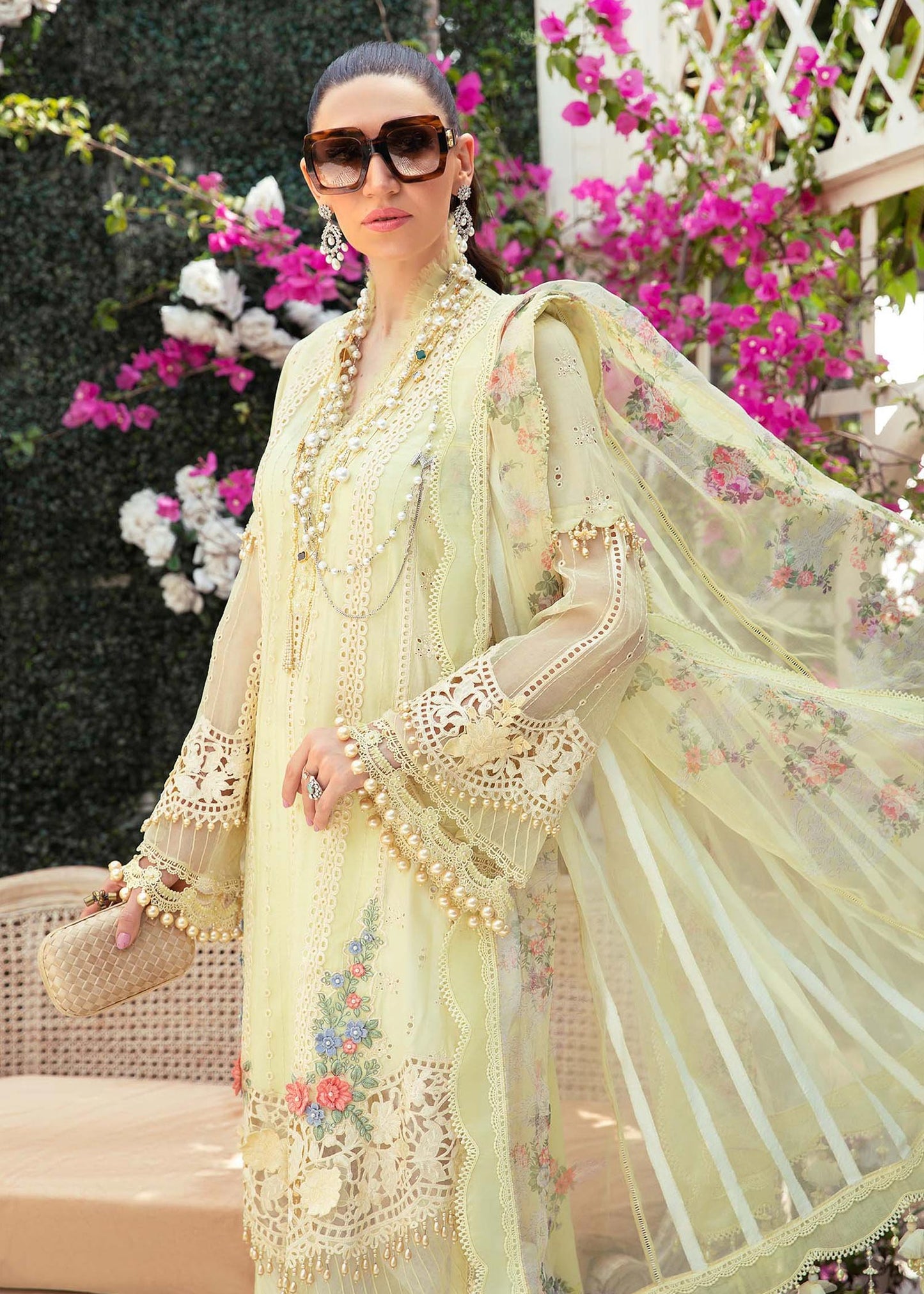 EL-22-04-Yellow | Maria.B. Lawn Eid Collection 2022 | Unstitched Embroidered Lawn Suit