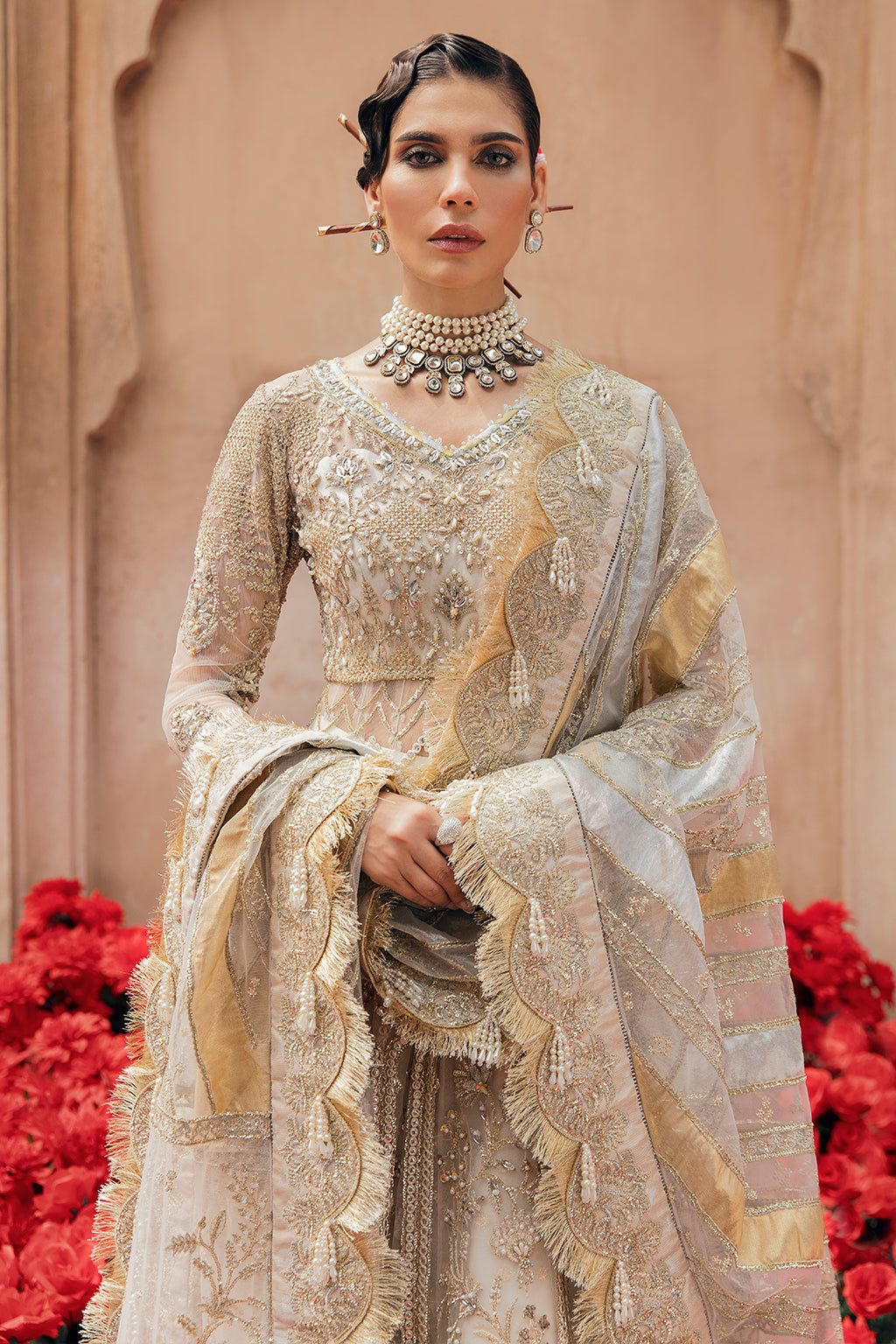 Mahru | Afrozeh Brides Collection 2022 | Stitched Unstitched Embroidered Net Bridal Suit