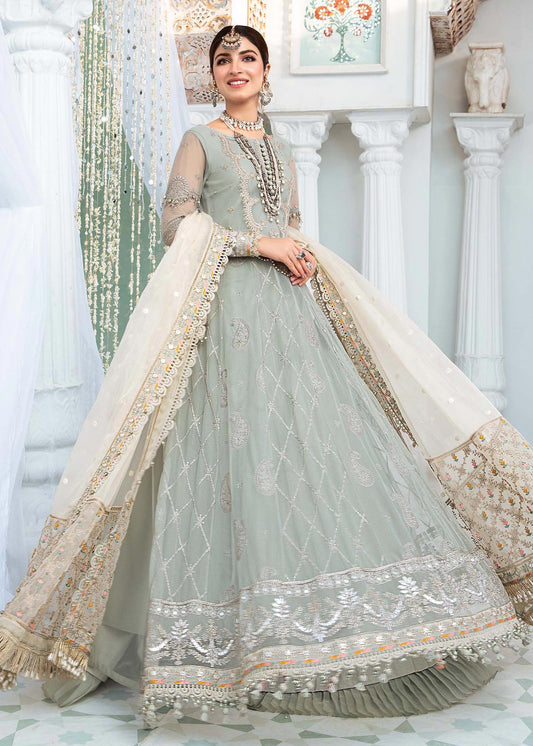 EL-22-03-Pista Green | Maria.B. Lawn Eid Collection 2022 | Unstitched Embroidered Lawn Suit