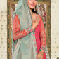 Salmon Pink and Feroza (BD-2402) | Maria B Mbroidered Heritage Edition 2022 | Unstitched Embroidered Organza Suits