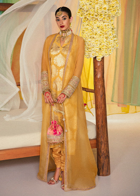 Seher  | Hussain Rehar Khawab Ghar Eid Luxury Pret RTW Collection 2022 | Stitched Organza Silk Suit