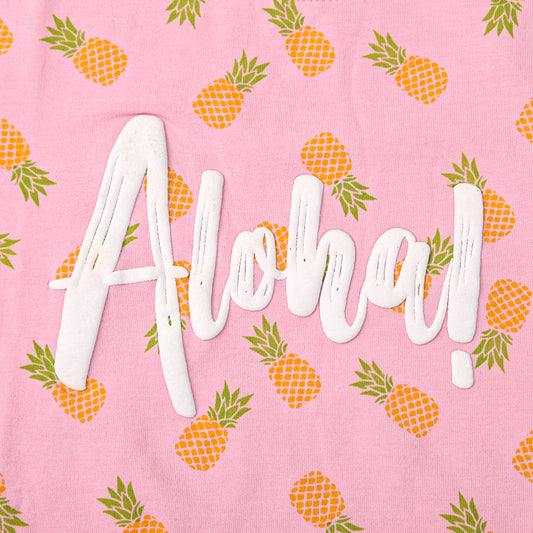 Infants Aloha T-Shirt For Girls - Pink | Bachaa Party Baby Clothes Girls Tops & T-Shirts