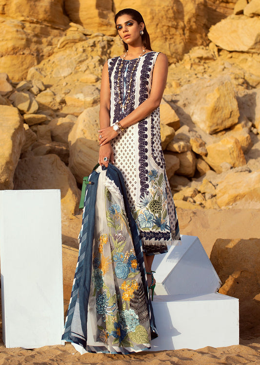 Summer Blooms - 6A - Cobalt | Crimson Serendipity Luxury Lawn Collection 2022