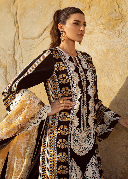 Stories of Santorini - 1B - Onyx | Crimson Serendipity Luxury Lawn Collection 2022