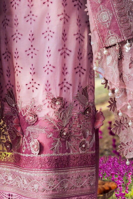 PETAL PINK NI-32 | Nureh Blooming Summers Exclusive  Luxury Lawn Collection 2022 | Unstitched Embroidered Lawn Suits