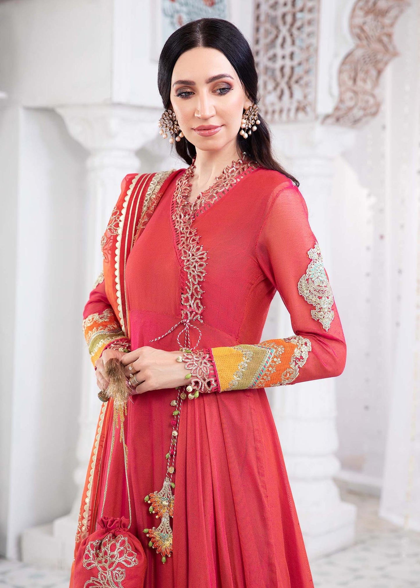 EL-22-01-Fuchsia Pink | Maria.B. Lawn Eid Collection 2022 | Unstitched Embroidered Lawn Suit