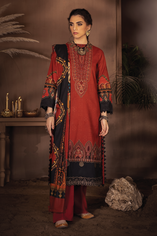 ILC-07 SIBGHA -3PC | Iznik Zarafshan Linen Collection 2021 | Unstitched Embroidered Linen Organza Suits