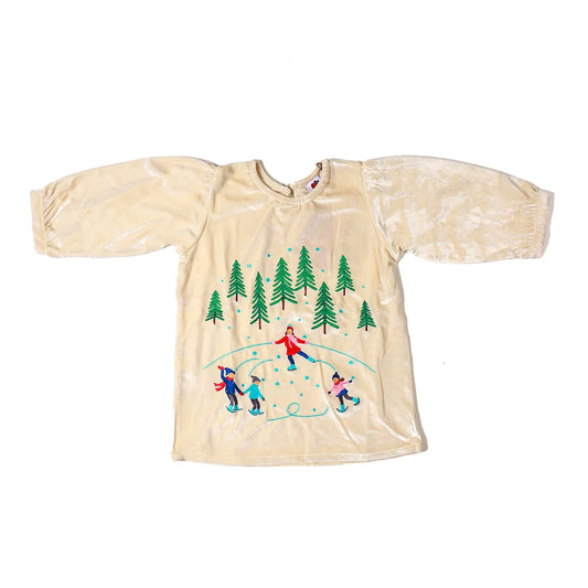 Infants Tree Velvet Top For Girls - Off White | Bachaa Party Baby Clothes Girls Tops & T-Shirts