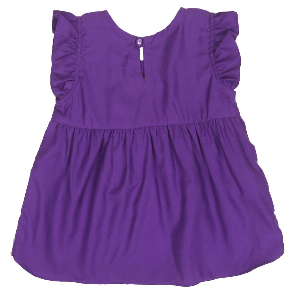 Infants Girls Embroidered Top Rainbow Embroidery - Purple | Bachaa Party Baby Clothes Girls Tops & T-Shirts