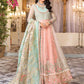 Pearl White, Peach and Aqua (BD-2408) | Maria B Mbroidered Heritage Edition 2022 | Unstitched Embroidered Organza Suits