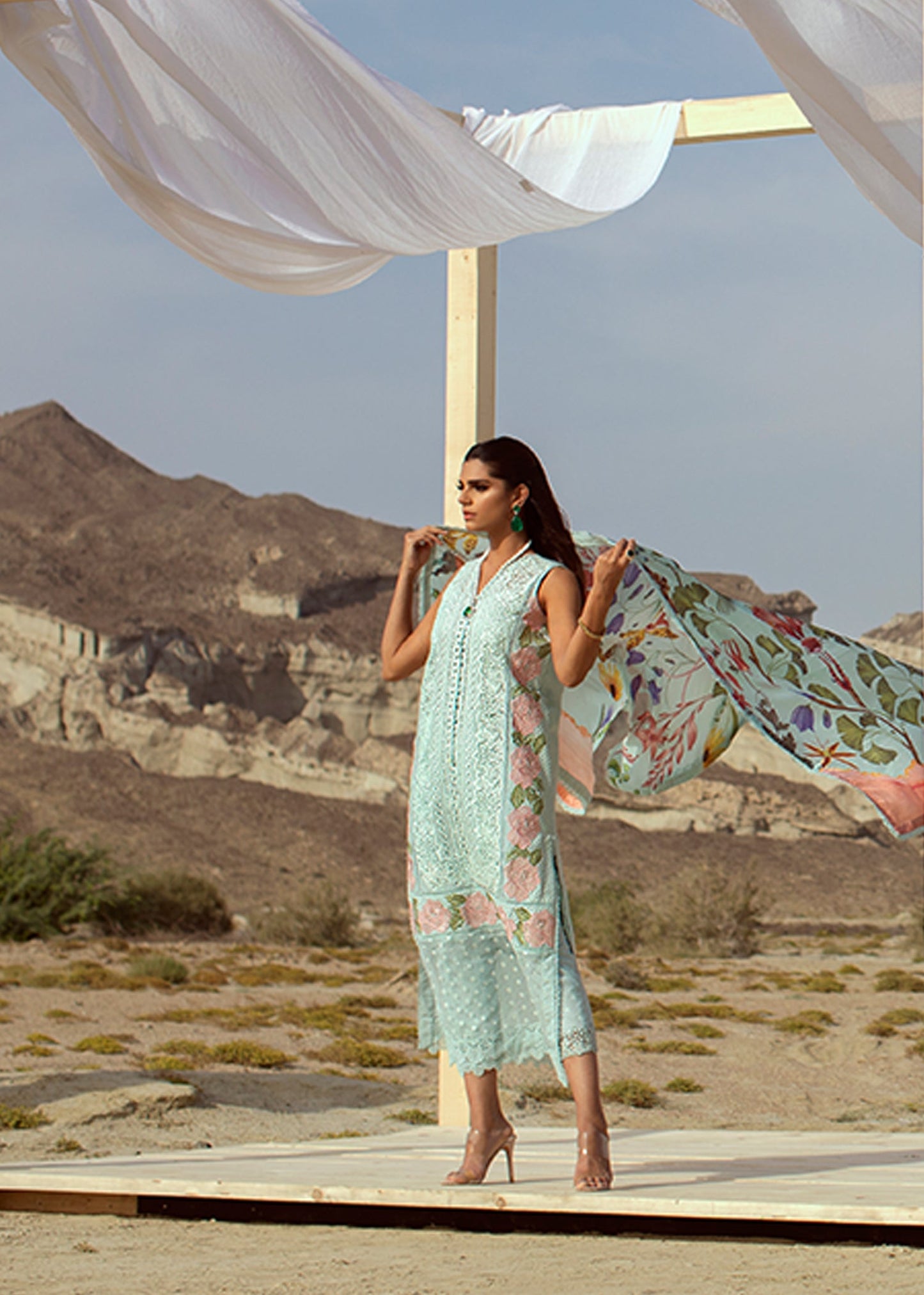 Cross Stitch Nostalgia - 8B - Maya | Crimson Serendipity Luxury Lawn Collection 2022