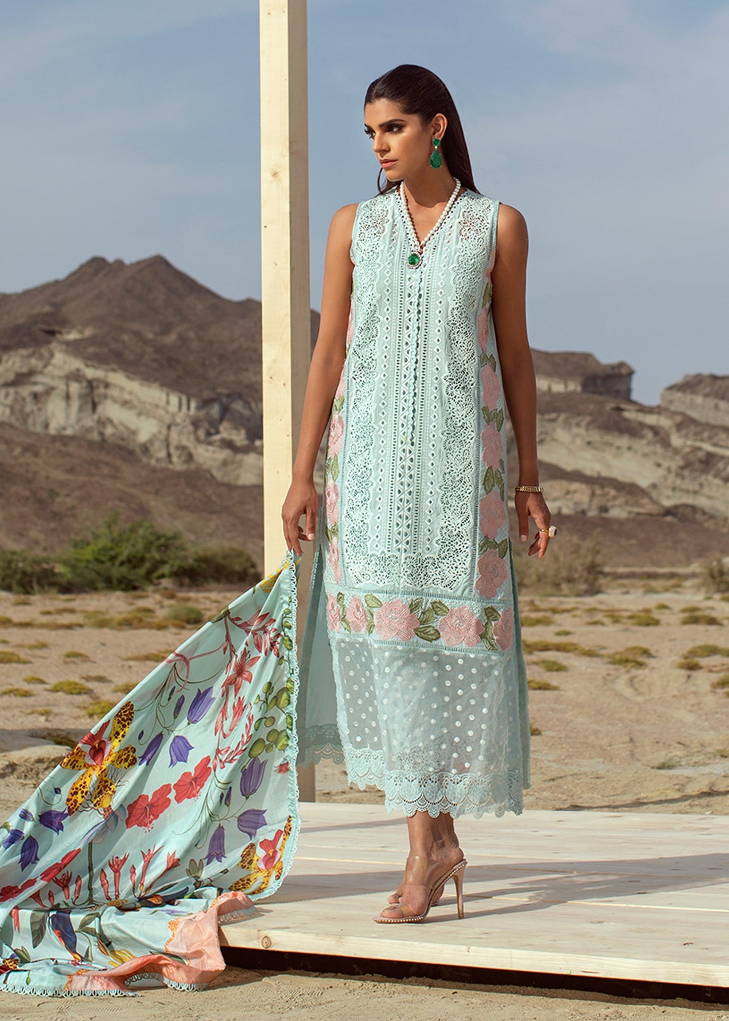 Cross Stitch Nostalgia - 8B - Maya | Crimson Serendipity Luxury Lawn Collection 2022