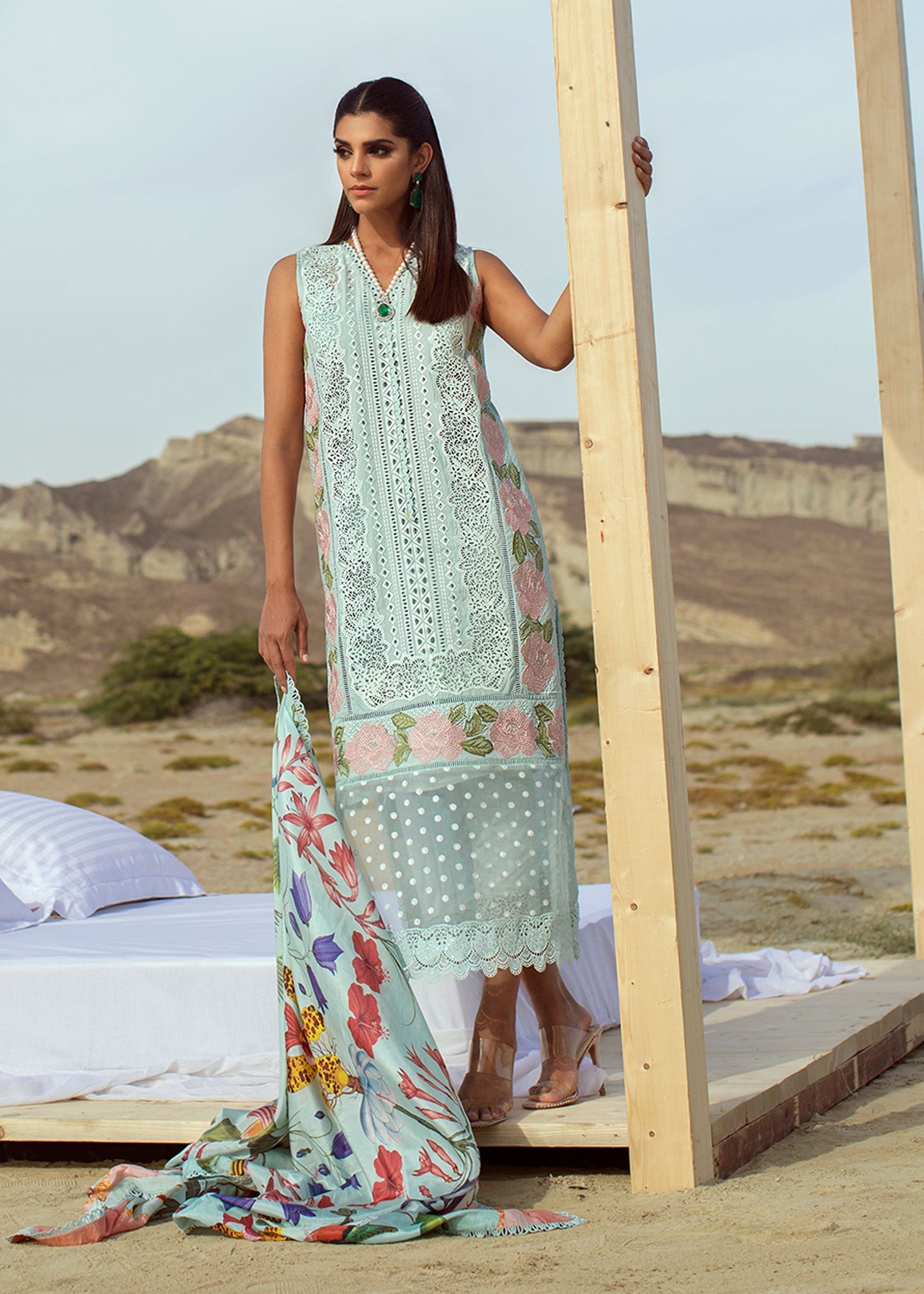 Cross Stitch Nostalgia - 8B - Maya | Crimson Serendipity Luxury Lawn Collection 2022