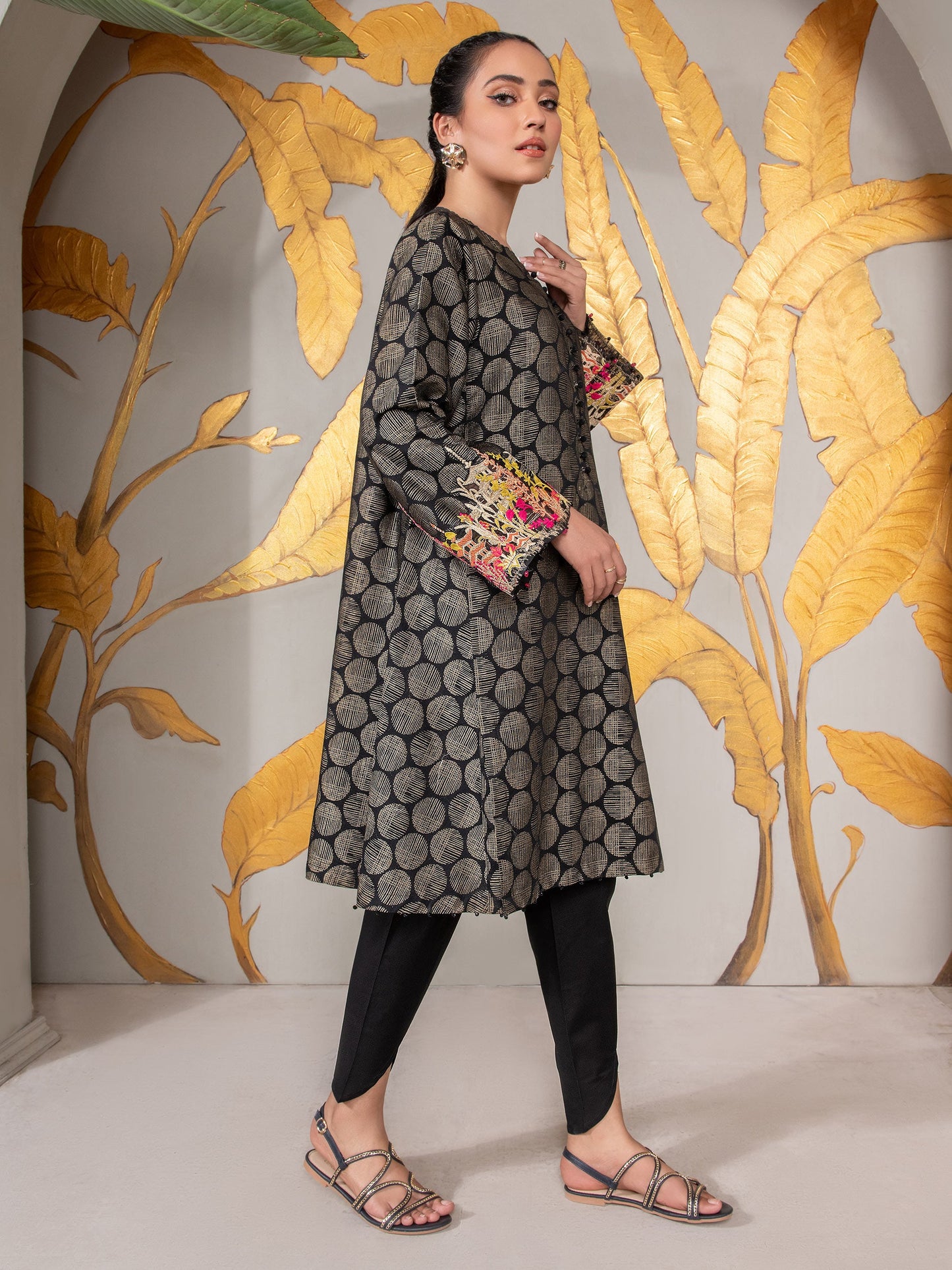 Jacquard Shirt-Embroidered (Unstitched) | Lime Light Women Eid Collection 2023