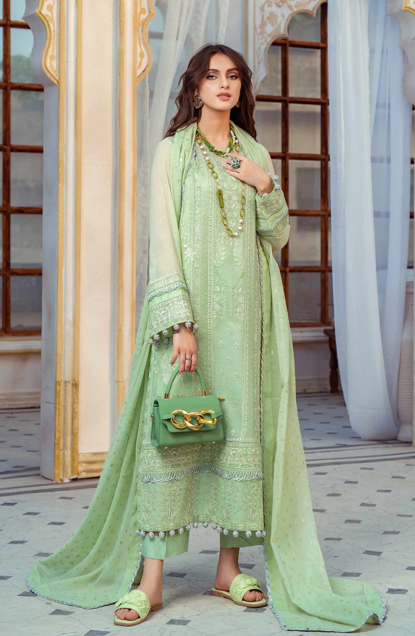 Quiet Green - (MLRD - 061) |  Maryum N Maria Luxury Pret Eid Edit 2022 | Stitched Ready to Wear Suits