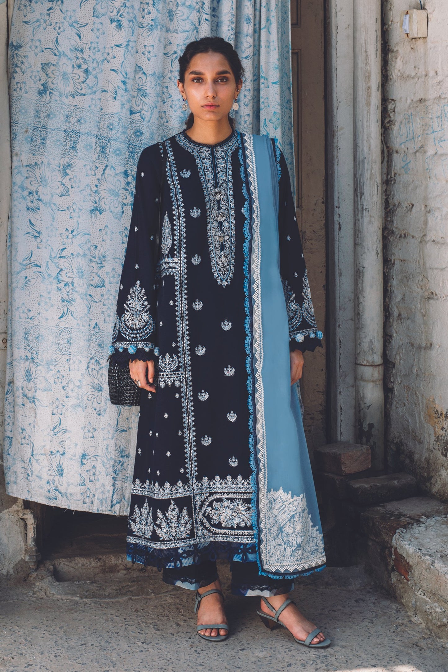 TARA (ZW21-01) |  Zaha Hamrahi Winter Collection 2021 | Unstitched Embroidered Khaddar Suits
