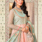 Pearl White, Peach and Aqua (BD-2408) | Maria B Mbroidered Heritage Edition 2022 | Unstitched Embroidered Organza Suits