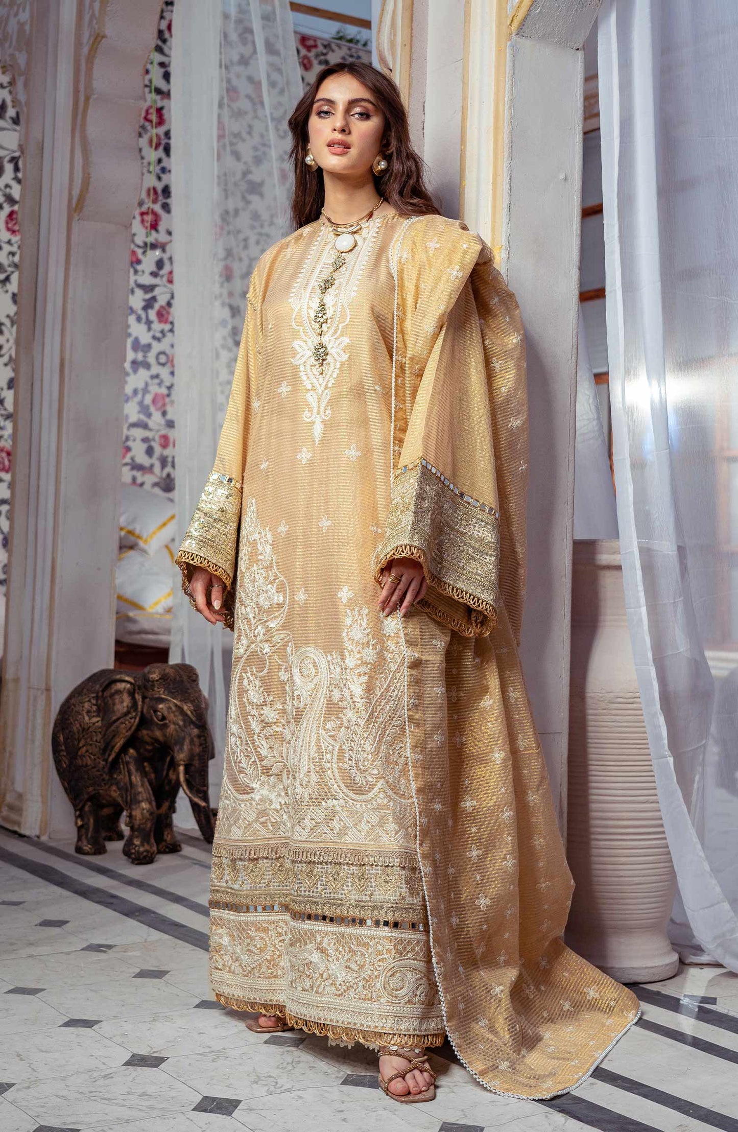 White Clay - (MLRD - 065) |  Maryum N Maria Luxury Pret Eid Edit 2022 | Stitched Ready to Wear Suits
