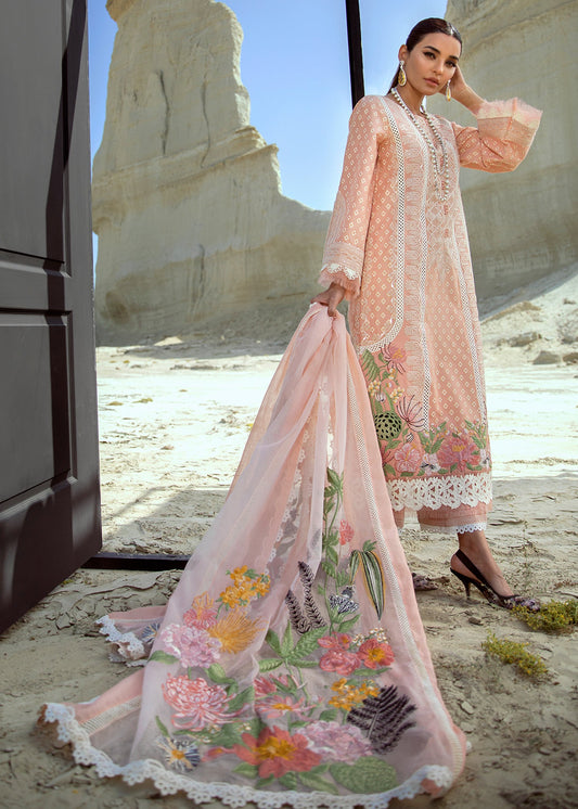 Summer Blooms - 6B - Blush | Crimson Serendipity Luxury Lawn Collection 2022