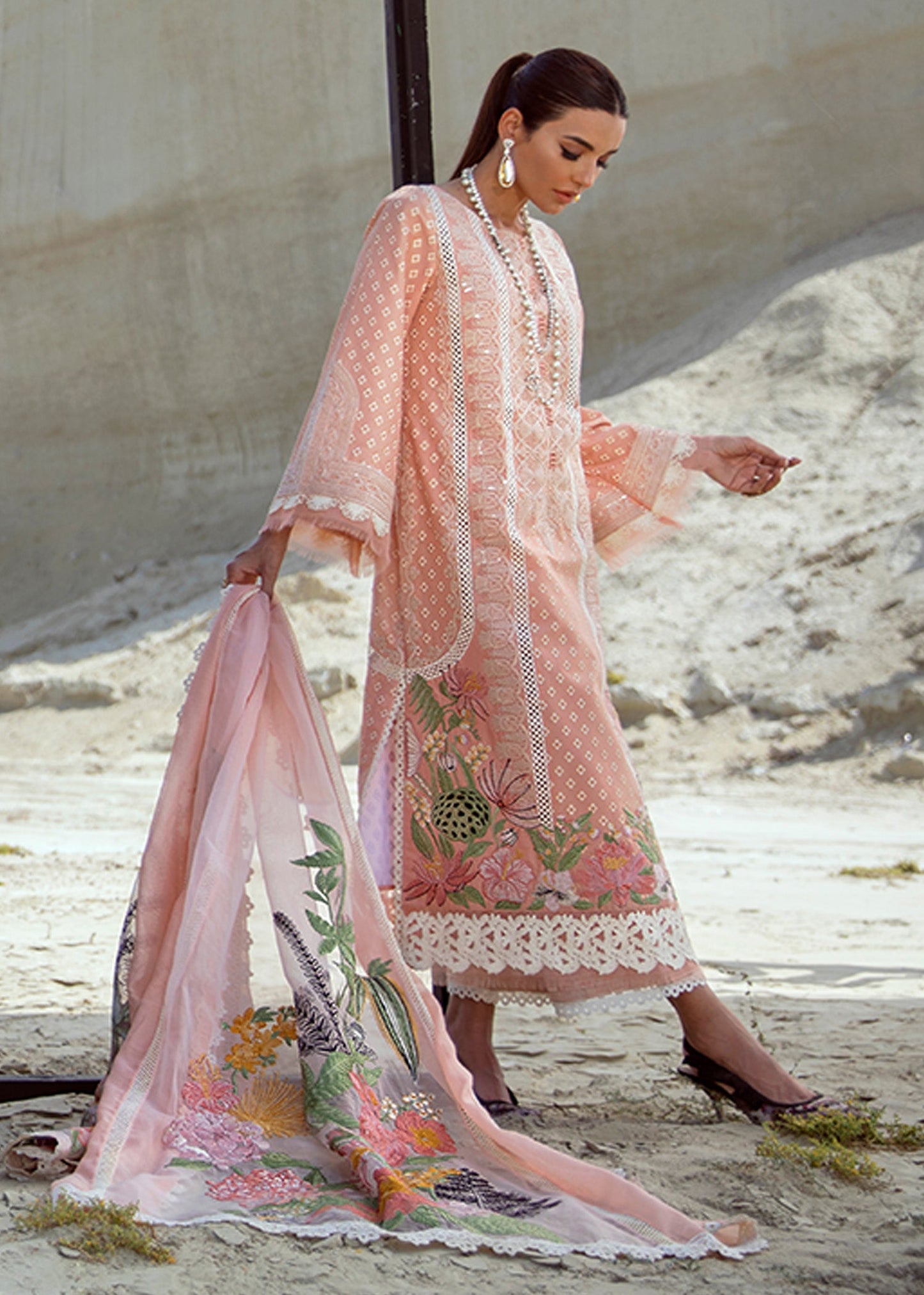 Summer Blooms - 6B - Blush | Crimson Serendipity Luxury Lawn Collection 2022