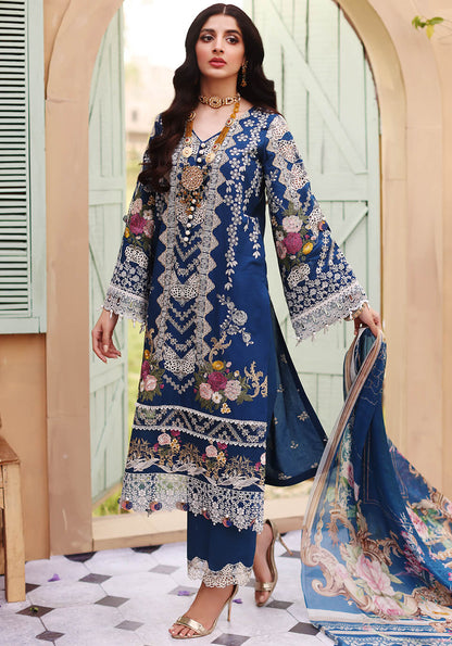 ELF-9B Azurite | Elaf Luxury Festive Lawn Collection 2022 | Unstitched Embroidered Lawn Suits