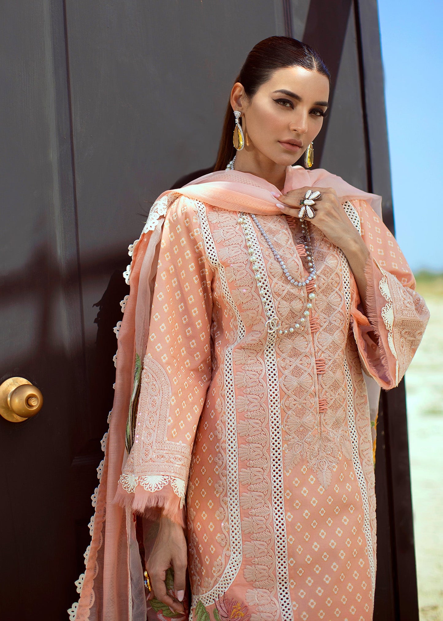 Summer Blooms - 6B - Blush | Crimson Serendipity Luxury Lawn Collection 2022