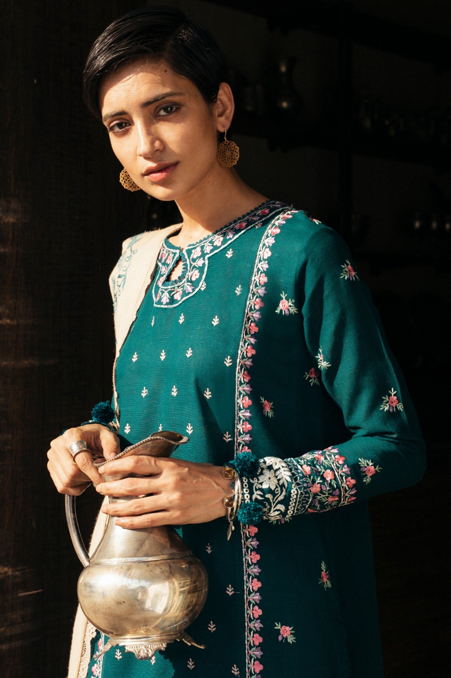 NEGIN (ZW21-07) |  Zaha Hamrahi Winter Collection 2021 | Unstitched Embroidered Khaddar Suits