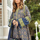 DL-910-Dull Blue | Maria B Winter Linen Unstitched Collection 2021 | Unstitched Embroidered Linen Suits